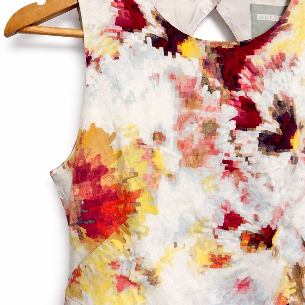 Anthropologie Hunter Bell Kukka Floral Fit & Flare Tea Dress Pockets Sz 4 NWOT - Picture 4 of 6